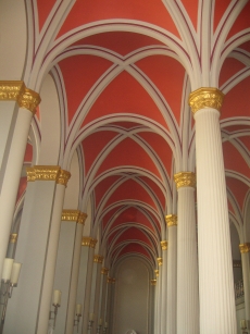 The vaulted ceiling in the Hall of Pillars