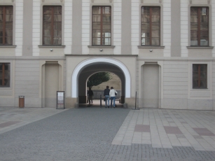 Walkway underneath the palace to the west