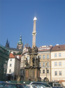 Spire in the center of the square