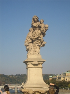 A statue on the Charles Bridge