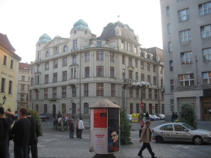 Walking through the streets in Prague