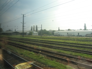 Rolling through an Austrian train yard