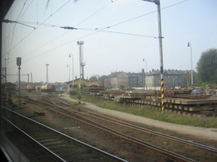 A train yard along the way