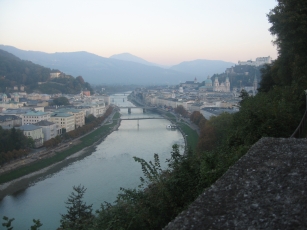 Looking down on the Salzach River