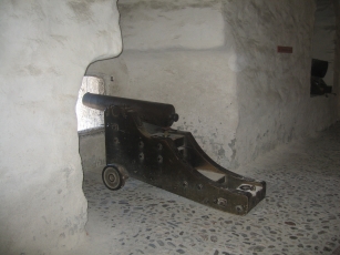 One of the cannons in the fortress