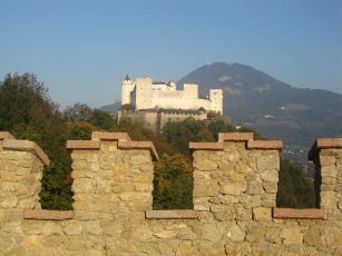 Looking back up at Hohensalzburg Fortress from the fort