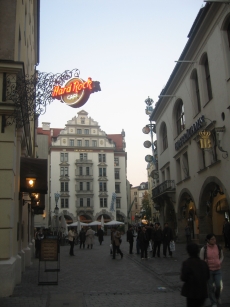The Hofbrauhaus and Hard Rock Cafe in Munich