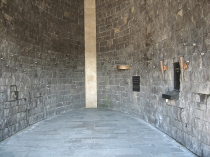 The inside of the Jewish memorial, from the gate
