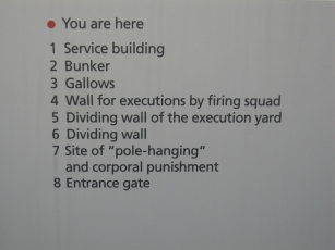 A you-are-here sign in the bunker courtyard